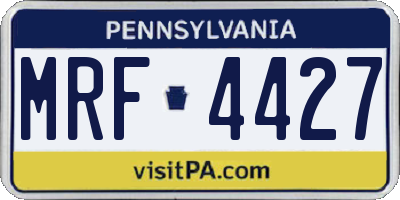 PA license plate MRF4427