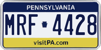 PA license plate MRF4428
