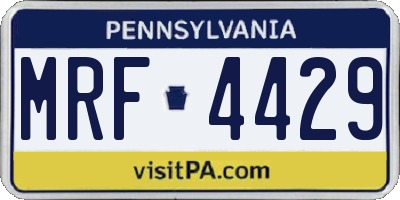 PA license plate MRF4429