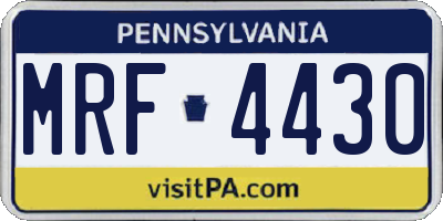 PA license plate MRF4430