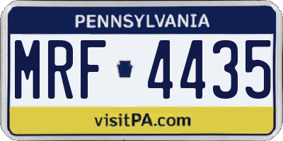 PA license plate MRF4435