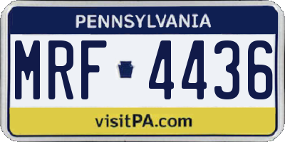 PA license plate MRF4436