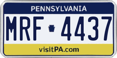 PA license plate MRF4437