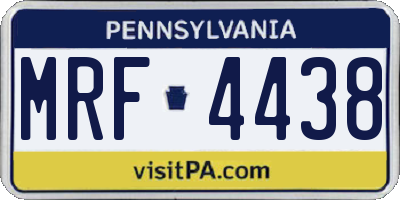 PA license plate MRF4438