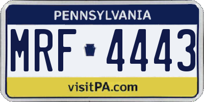 PA license plate MRF4443