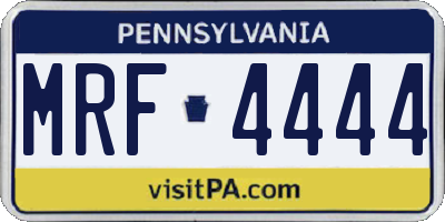 PA license plate MRF4444