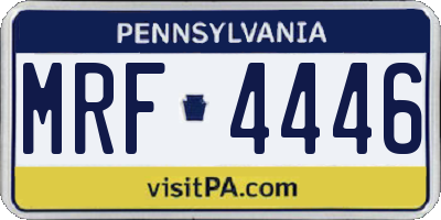 PA license plate MRF4446
