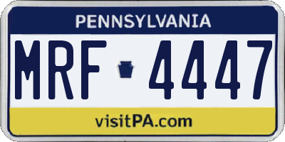 PA license plate MRF4447