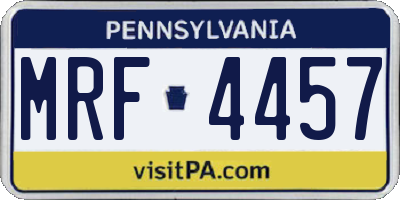 PA license plate MRF4457