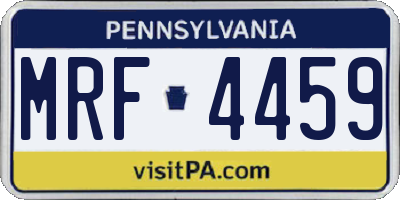 PA license plate MRF4459