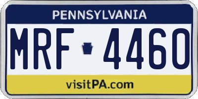 PA license plate MRF4460