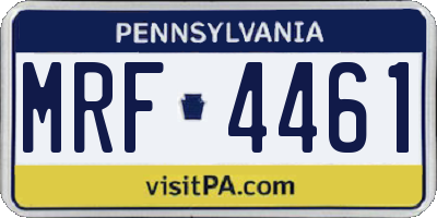 PA license plate MRF4461