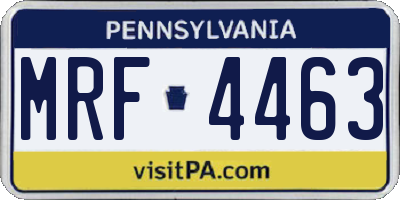 PA license plate MRF4463