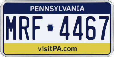 PA license plate MRF4467