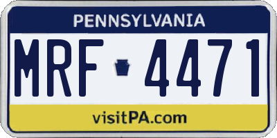 PA license plate MRF4471