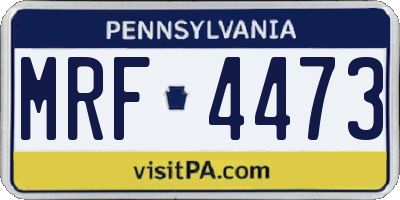 PA license plate MRF4473