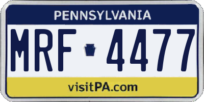 PA license plate MRF4477