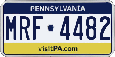 PA license plate MRF4482