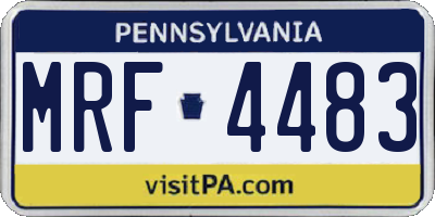 PA license plate MRF4483
