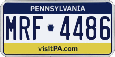 PA license plate MRF4486