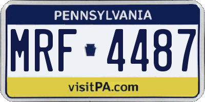 PA license plate MRF4487
