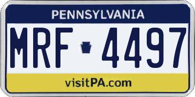 PA license plate MRF4497
