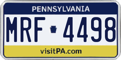 PA license plate MRF4498