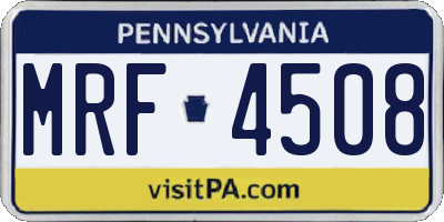 PA license plate MRF4508