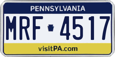 PA license plate MRF4517