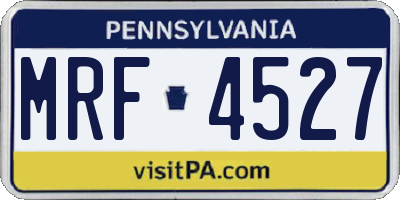 PA license plate MRF4527