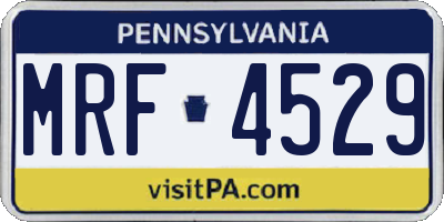 PA license plate MRF4529