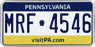 PA license plate MRF4546