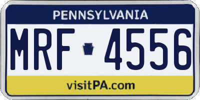 PA license plate MRF4556