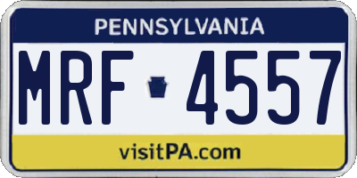 PA license plate MRF4557