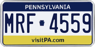 PA license plate MRF4559
