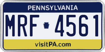 PA license plate MRF4561