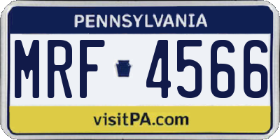 PA license plate MRF4566