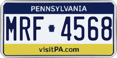 PA license plate MRF4568