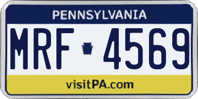 PA license plate MRF4569