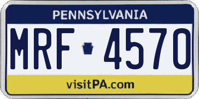 PA license plate MRF4570