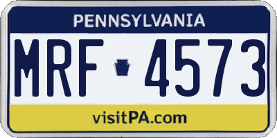 PA license plate MRF4573