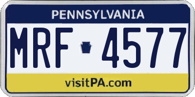 PA license plate MRF4577