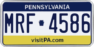 PA license plate MRF4586