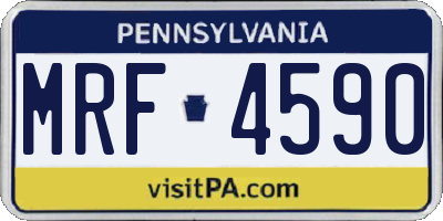 PA license plate MRF4590