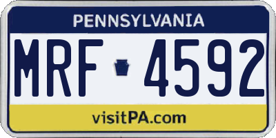 PA license plate MRF4592
