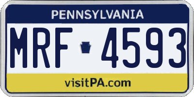PA license plate MRF4593