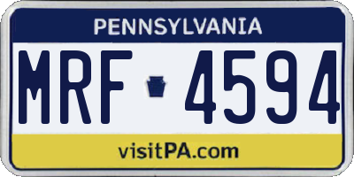 PA license plate MRF4594
