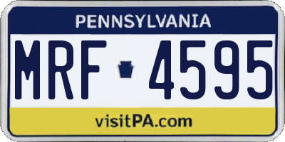 PA license plate MRF4595