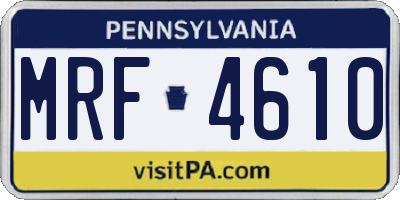 PA license plate MRF4610