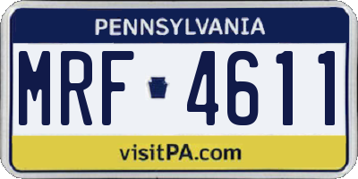 PA license plate MRF4611